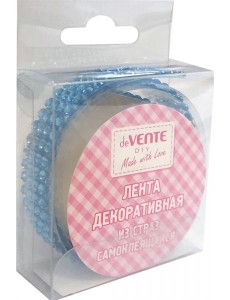 Клейкая лента 16мм СТРАЗЫ бирюзовая 5м
