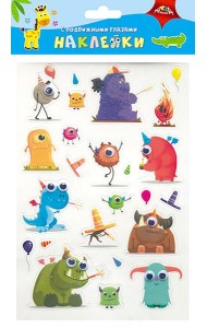 Наклейки с подвиж.глазками Монстрики,С3749-10