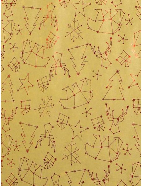 Бумага крафт "Красные созвездия" (76686)