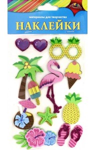 Наклейки из ЭВА Яркие тропики,ассортим С3476-07