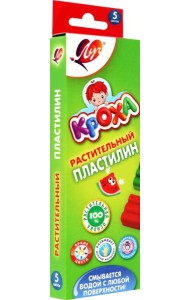 Пластилин растительный 5цв КРОХА 25С 1557-08