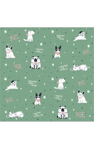 Бумага упаковочная 70*110см Pets.зеленый,N3914