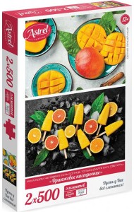 Астрель.Набор пазлов 2в1.2х500. Оранж.настр.,07980