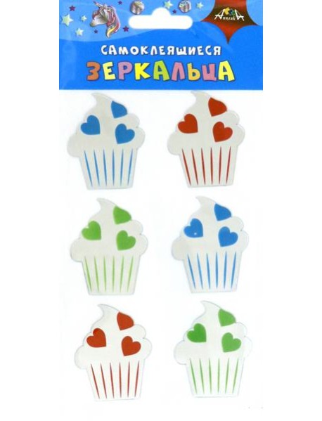 Зеркальца самоклеящиеся Капкейки,С3750-02