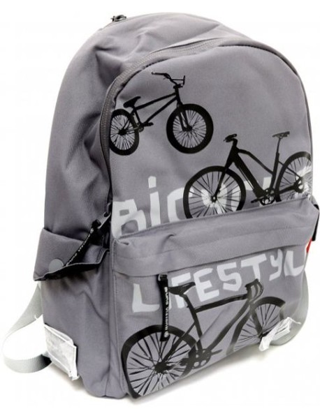 Рюкзак ВЕЛОСИПЕДЫ,серый,12-003-061/05