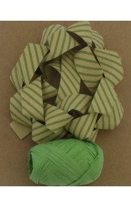 Набор для оф подарков: бант+лента зел. крафт 76946