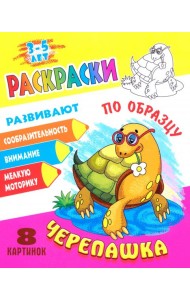 Раскраска по образцу. Черепашка