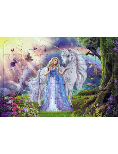 Пазл 30 эл. Принцесса и единорог