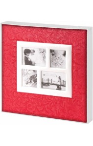 Фотоальбом BRAUBERG 20л, под кожу, корал. (391129)