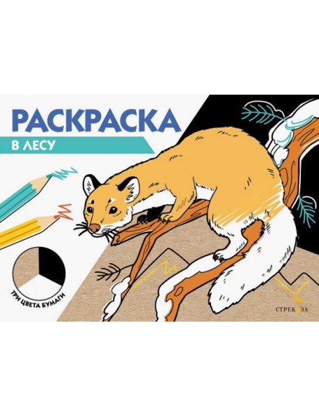 РАСКРАСКА ТРИ ЦВЕТА БУМАГИ. В лесу