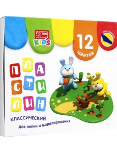 Пластилин 12цв KIDS со стеком FPL-112