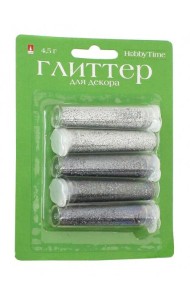 Глиттер для декора с дозат.4,5мл,5цв,№1,2-308/01