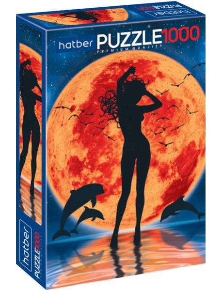 Hatber Puzzle-1000 Полнолуние.Силуэт,1000ПЗ2_27473