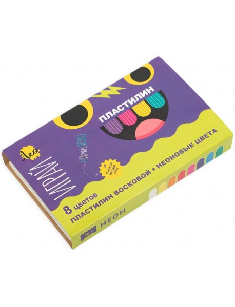 Пластилин воск.неон 8цв 96гр,LPMCF-0108