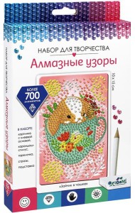Алмазные узоры. Зайчик в чашке. 10*15,06419