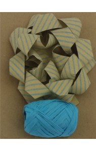 Набор для оф подарков: бант+лента син.крафт 76947