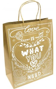 Пакет из крафт-бумаги 26х32.4х12.7 Love 79263