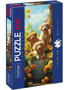 Hatber Puzzle-500 Панорама-Щенки,500ПЗ2_30705