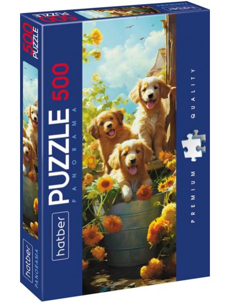Hatber Puzzle-500 Панорама-Щенки,500ПЗ2_30705