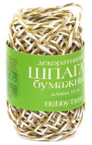 Шпагат бумажн.декор.двуцв.6цв,дл.10м,2-508/01