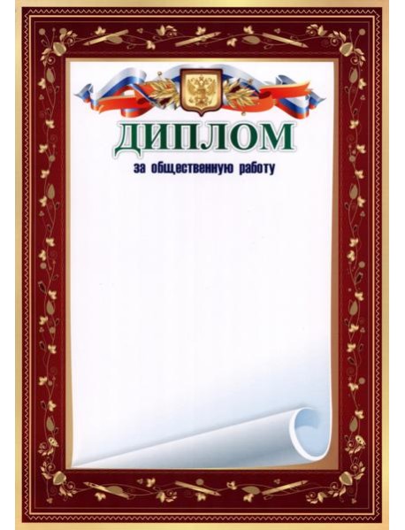 Диплом за общественную работу