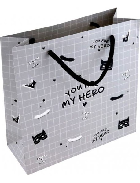 Пакет подарочный 20*20см Skate,серый,N4022