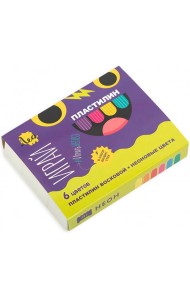 Пластилин воск.неон 6цв 72гр,LPMCF-0106