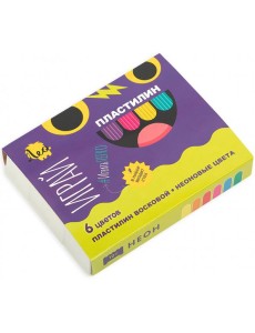 Пластилин воск.неон 6цв 72гр,LPMCF-0106