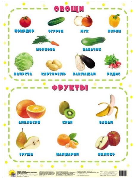 ШПАРГАЛКИ ДЛЯ МАЛЫШЕЙ. ОВОЩИ И ФРУКТЫ