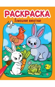 РАСКРАСКА эконом 4 листа 215х290. ДОМАШНИЕ ЖИВОТНЫЕ