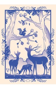 Блокнот Жили-были. Гжель «Олененок» (формат А5, 144 стр., блинтовое тиснение, тонированный блок)