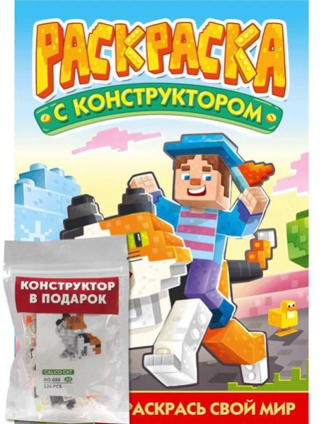 РАСКРАСКА С КОНСТРУКТОРОМ. КОТ