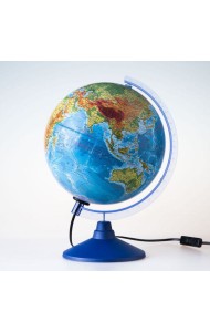 Глобен/Глобус Земли физико-политический с подсветкой. Диаметр 250мм