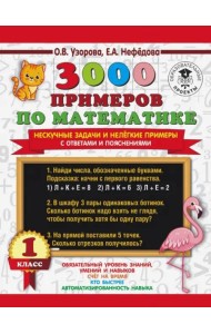 3000 примеров по математике. Нескучные задачи и нелегкие примеры. С ответами и пояснениями. 1 класс