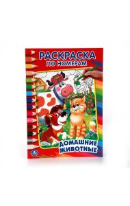 ДОМАШНИЕ ЖИВОТНЫЕ. ДРУЖИНИНА  (РАСКРАСКА ПО НОМЕРАМ А5) МАЛЫЙ ФОРМАТ. 145Х210 ММ. в кор.50шт