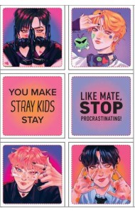 Stray Kids. Набор 3D стикеров (6 шт., оранжевый)