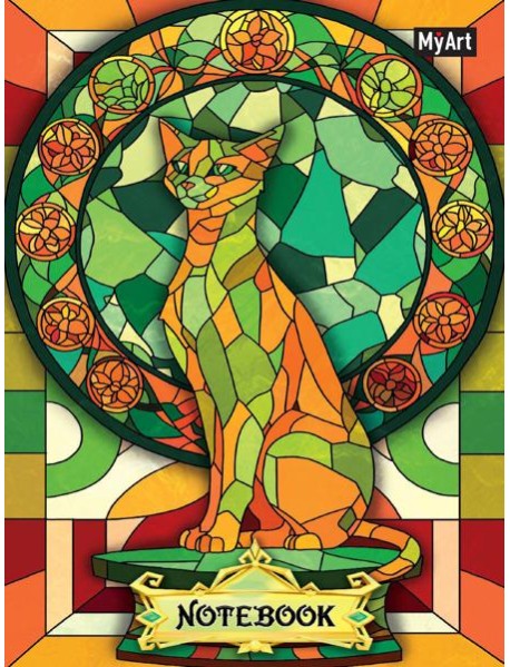 MyArt. БЛОКНОТ в клетку Витражи. Кошка