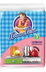 ДОННА РОЗА салфетки вискозные 3 шт