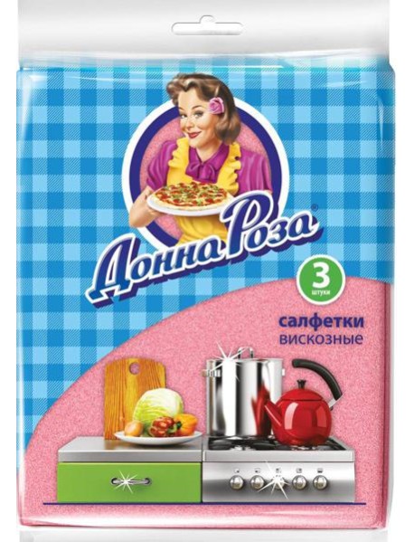 ДОННА РОЗА салфетки вискозные 3 шт