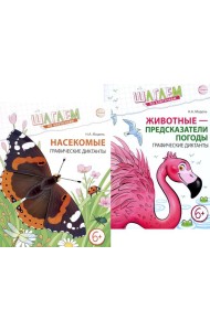 Шагаем по клеточкам. Графические диктанты с математическими примерами для детей 6-7 лет (комплект из 2-х книг)