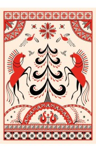 Блокнот Жили-были. Мезенская роспись «Кони» (формат А5, 144 стр., блинтовое тиснение, тонированный блок)