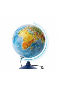 Глобен/Глобус Земли физический с подсветкой рельефный. Диаметр 320мм