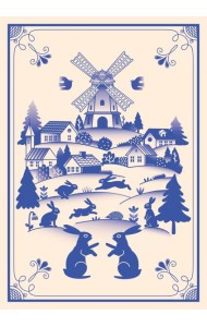 Блокнот Жили-были. Гжель «Зайчики» (формат А5, 144 стр., блинтовое тиснение, тонированный блок)