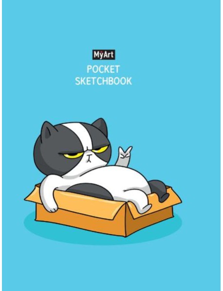 КанцПроф-П MyArt. Pocket Скетчбук. Кот (синий)