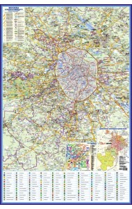 Москва. Административная настенная карта (+Новая Москва) с гербами районов А0+ (очень большая)