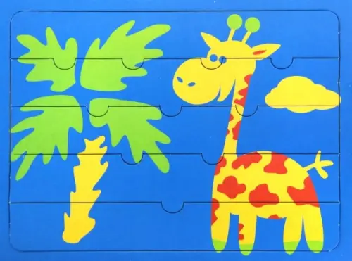 Рамка-пазл + раскраска. Жирафик
